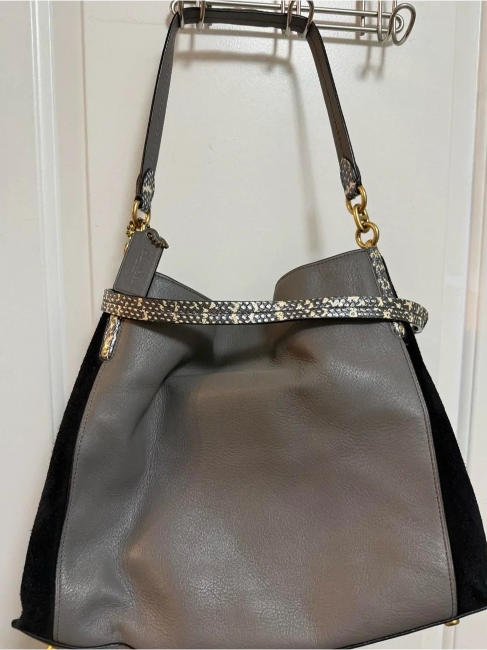 Coach Dalton 31 in “exotic” colorway. Snakeskin style straps.